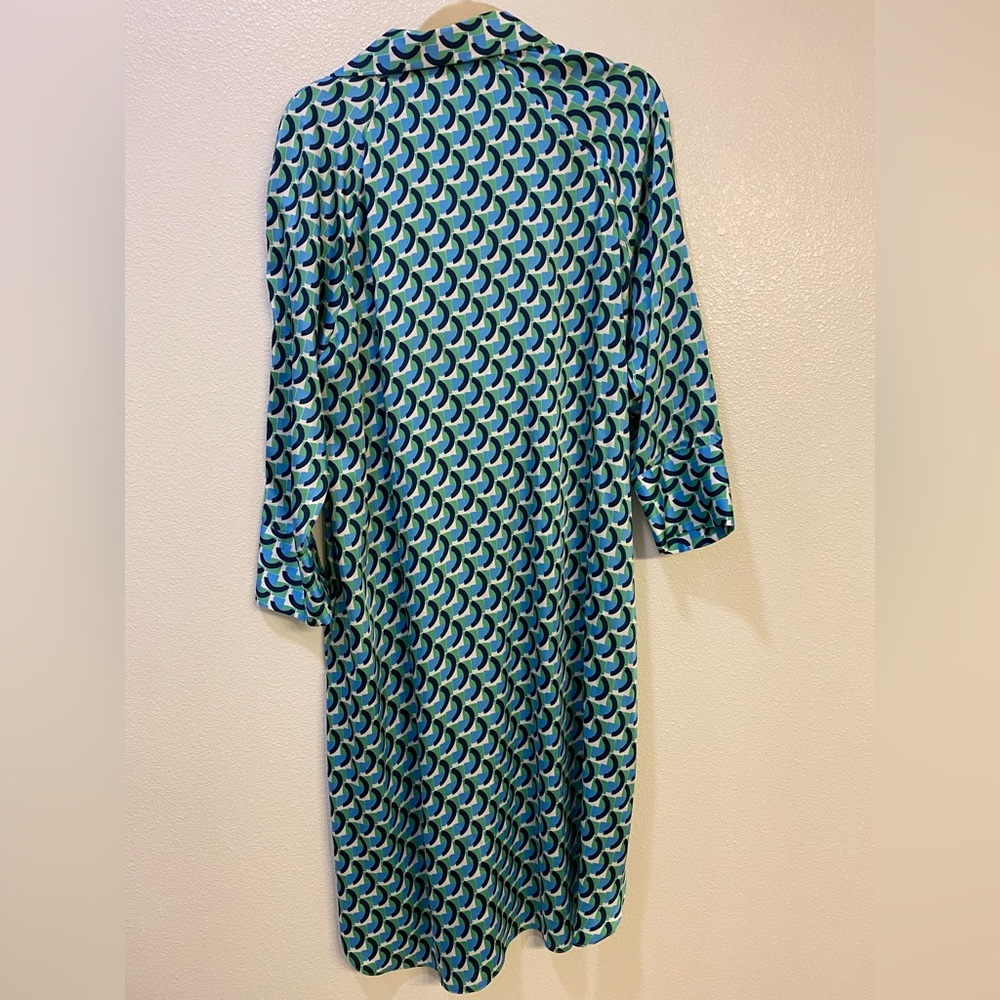 Zara Green and blue Geometric Dress